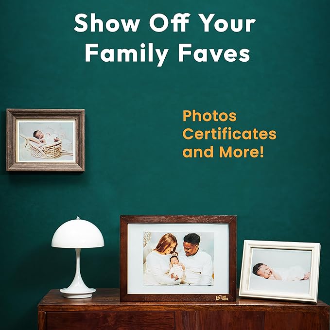 Kids Art Frames 8.5x11, Front Opening Artwork Display Frame for Kids’ Creations – Brown Changeable Frame Holds 250+ Pieces, Show & Store Kids Art, Crafts, and 3D Projects, Easy Wall Hanging