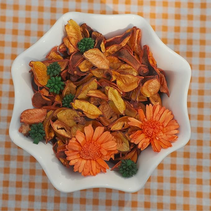 Fall Potpourri Bags, Citrus Orange Scented Potpourri Bowl Filler, Autumn Decorative Dried Flower,Vase Filler,Home Fragrance Sachet, Thanksgiving Decor,Gift-Mini