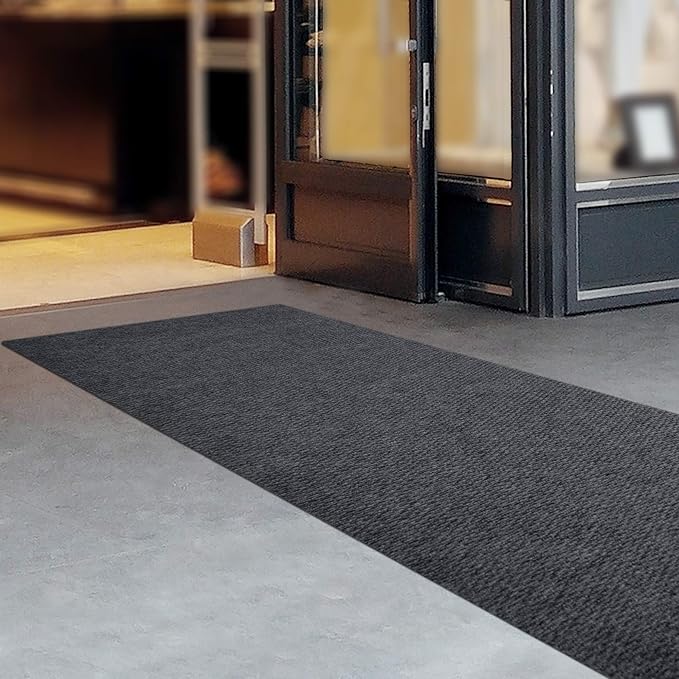 iCustomRug Entryway Door Mat – 3x4ft Charcoal, Indoor/Outdoor, Non-Slip Rubber Backing, Low-Profile All-Weather Carpet, Non-Shedding & Easy Care, Entryway Mat Ideal for High Traffic Areas