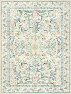 Wonnitar Large Rugs for Living Room, Soft Washable Floral 9x12 Area Rug for Bedroom, Boho Non-Shedding Foldable Carpet for Kids Playroom Apartment Home Decor