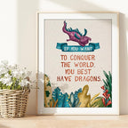 Dragon Art Prints (Set of 4) - Unframed - 8x10s | Wall Art for Enhancing Home or Office Decor | Kid's Room Decor | Living Room Decor | Bedroom Decor | Classroom Decor | Bedroom Wall Art