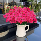 20 Bundles Artificial Flowers for Outdoors, UV Resistant Fake Flowers with Plastic Plants , Faux Silk Flowers for Planter outdoors, fake realistic flowers for Window Box Front Porch Patio Decor-Rosy