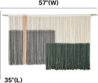 Macrame Wall Hanging Green Large Dip Dye Fiber Wall Art Bohemian Yarn Tapestry Wall Décor 57''W*35''L
