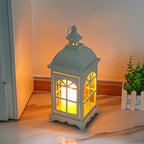 TRIROCKS Decorative Vintage Candle Lanterns 14.5" H Farmhouse Outdoor Hanging Lanterns with Tempered Glass for Porch, Balcony, Patio, Home, Centerpieces, Indoor, Outdoor(White)