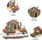 Christmas Village Animated Santa's Getaway | Christmas House Collection Accessories Figurines for Decorations and Gift | Motion and Sound with Multicolor LED Lights