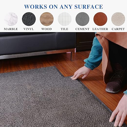 ADHES Double Sided Carpet Tape, Removable and Residue-Free Rug Gripper Rug Tape for Hardwood Floors, Clear Multipurpose Mounting Tape for Area Rugs and Anti-Slip Grips, 2 Inch x 10 Yards,4 Roll