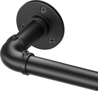 Curtain Rods for Windows 36 to 72, Black Adjustable Curtain Rod, Wrap Around Blackout Curtain Rod, Heavy Duty Industrial Curtain Rods, 1 Inch Outdoor/Indoor Drapery Pole 36-72"