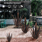 Large Tequila Rustic Sculpture, Rustic Metal Agave Plants for Outdoor Patio Yard, Home Decor Hand Painted Metal Agave Garden Yard Statue, Outdoor Lawn Ornaments Yard Stakes (Black -L)