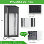 Solar Outdoor Lights, Metal Seeded Glass Fence Lights, Auto On/Off Waterproof Wall Lights,Warm/Color Changing Light Solar Lights for Wall Fence Patio Yard Porch Garden Decor,4 Pack