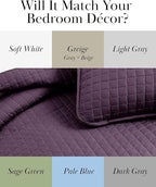 Southshore Fine Living, Inc. Oversized King Quilt Bedding Set, Soft Brushed Microfiber, Stain and Pet Hair Resistant Bedding, California/King Size Quilt Coverlet Bedspread Set w/2 Shams, Purple