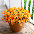 Daisy Artificial Flowers for Outdoors Fall Autumn Decoration, 6 Bundles Fake Mums Orange Silk Flowers for Outside Look Real UV Resistant Fake Plants Faux Flowers for Planter Front Door Home Indoor Urn