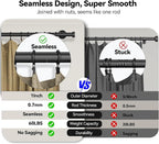 2 Pack Heavy Duty Curtain Rods 32-150 Inch, 1 Inch Adjustable Extra Long Curtain Rods for Windows, Black Window Treatment Rod Set with Aluminium Finials, Modern Design