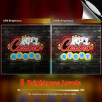 Casino Night Neon Sign for Wall Decor Casino Led Neon Light Dimmable Led Light Sign for Bar Casino Play Room Birthday Party Decor