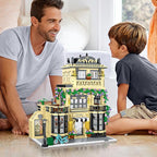 City Cafe Building Block Set with LED Light, 1443 PCS Modular Architecture Three Story City Cafe Building Blocks Toys Cafe Construction Model for Kids, Teens and Adults