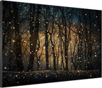 SIGNWIN 60"x72" Extra Large Framed Wall Art Magical Firefly Night Forest, Enchanted Woodland Scene for Home Living Room Bedroom Decor (Frame Assembly Required)