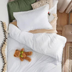 Bedsure Duvet Cover Twin/Twin XL Size - 2 Pieces Prewashed Cotton-Like Extra Soft Bedding Set, Includes 1 Twin Duvet Cover 68x90 Inches with Zipper Closure & 1 Pillow Sham, White, No Comforter