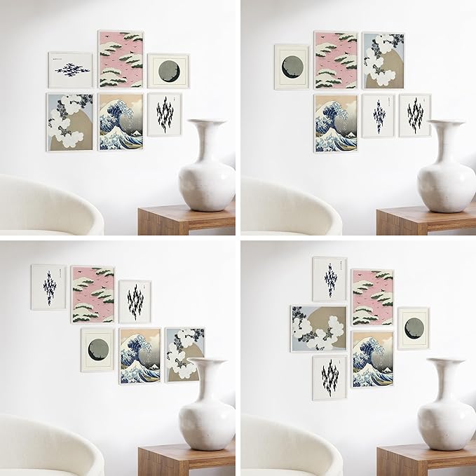 HAUS AND HUES Three 8x10, Three 11x14 - Framed White