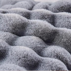 BENVWE Fluffy Faux Fur Throw Blanket for Couch, Soft Plush Thick Cozy Fuzzy Luxury Minky Bubble Blanket for Home Living Room Decor Gift for Women, Light Grey, 51" x 63", 1100GSM