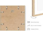 HAUS AND HUES Square Picture Frames Set of 25 - Wooden 12x12 Frames with Mat, Gallery Wall Set (Beige Oak)