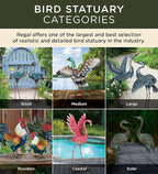 Regal Art & Gift Outdoor Garden Décor, Unique Bird Sculpture, Rustic Metal Bird Statues, Garden Ornaments, Bird Figurine for Lawn, Decorative Sculpture, Crane, Multi, Wings Up, 44" Height