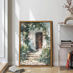 Floating Framed Canvas Vintage Wall Art, Rustic Cottage Spring Garden Oil Paintings Print, Country Floral Pictures Wall Decor for Living Room Bedroom Office Home Decor 12x16 inch