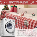 Chenille Armchair Sofa Slipcover Washable Furniture Protector Recliner Couch Cover 1-Piece Cushion Stain Resistant Chair Cover Soft Breathable Couch Cover Blanket, Red Plaid 71"x 134"