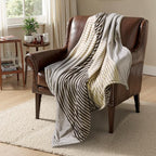 Lahome Brown Fleece Throw Blanket for Couch Double-Color Rainbow Fluffy Warm Cozy Bed Blanket Soft Fuzzy Modern Throw Blankets for Sofa Home Decor, Brown 50''x60''