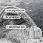 8x10 Ft Extra Large Shag Rugs for Living Room, Tie Dyed Ultra Soft Fluffy Furry Area Rugs for Bedroom Indoor Floor, Aesthetic Carpet for Kids Home Decor (Grey)