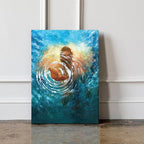 Framed Jesus Christ Canvas Wall Art The Hand of God Jesus Reaching Into Water Christian Painting Prints Biblical Wall Decor Religious Room Decor for Church Prayer Room Schools Hospitals 12" x 16"
