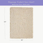 Bigacogo Chunky Knit Throw Blanket for Couch, 40x60 inches, 100% Hand Knitted with Thick Jumbo Chenille Yarn, Cozy Soft Large Rope Knot Cable Crochet Blankets for Sofa Bed Living Room, Beige