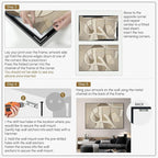 SIGNWIN 46"x72" Extra Large Framed Wall Art Neutral Abstract Geometric in Mid-Century Style, Retro-Inspired Design for Home Living Room Bedroom Decor (Frame Assembly Required)