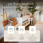 POLY & BARK Weave Dining Chair – Mid-Century Modern Wishbone Dining Chair with Arms, Solid Wood Frame, Indoor Use – White – Single - Ideal for Dining Room, Kitchen or Stylish Accent Setting