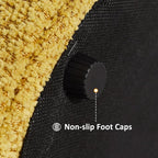 VANOMi Multi-Functional Boucle Ottoman, Vanity Stool Chair, Sturdy Wooden Footstool, Suitable for Living Room, Bedroom, and Entryway, Without Installation, Yellow