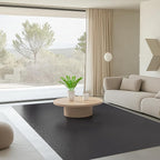 Floor Mat for Living Room, 5' X 7' Area Rug for Dining Room, Bedroom, Waterproof Vinyl Floor Mat for Outdoor Indoor, Slip Resistant Floor Protector Desk Chair Mat for Home Office, Black