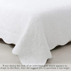 Cozy Line Home Fashions 100% Cotton Victorian Medallion Solid White Matelasse Embossed Bedding Quilt Set, Reversible Lightweight Bedspread, Coverlet for All Season (Blantyre - White, King - 3 Piece)