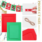 Janlaugh 100 Pcs Paper Photo Frames 4x6 Paper Frame with 100 Clip 10 String Kit DIY Hanging Cardboard Photo Holder Back to School Wall Decor Wedding Home(Red, Green)