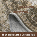AMOAMI-Area Rug 9X12 Rugs for Living Room-Vintage Soft Coffee&Brown Rugs for Bedroom-Non Slip Carpet-Washable Rug for Dining Room Living Room Bedroom Office Under Table