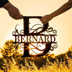 Custom Metal Last Name Monogram Sign – Personalized Wedding, Housewarming, or Outdoor Wall Decor