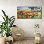 Green Tree Wall Art - Large Canvas for Living Room & Bedroom - Framed 24x48