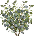 6 PCS 27.5" Artificial Eucalyptus Stems with Berries, Faux Eucalyptus Branches Fake Greenery Plants Stems for Vase Home Party Wedding Spring Decorations