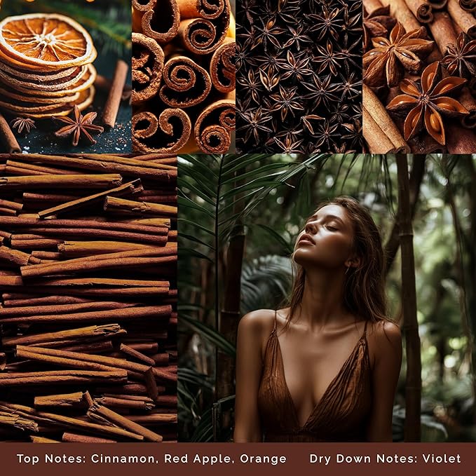 Luxury Cinnamon Scented Fall Candle - Housewarming Fall & Christmas Candle for Home - Elegant Gift for Women & Men - 100% Natural Soy Wax - Large 3 Wick Jar Candle - Up to 40 Hours Burning Time