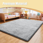 9x12 Fluffy Area Rugs for Living Room,Large Fuzzy Shag Area Rug for Bedroom,Grey Soft Non-Shedding Indoor Plush Carpet for Kids Bedroom Nursery Home Decor