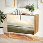 SIGNWIN Sideboard Buffet Cabinet, Kitchen Storage Cabinet with 2 Doors, Sunset Sky Over Wild Countryside Field, Cupboard Console Table for Dining Room - 35" L x 18" W x 29" H
