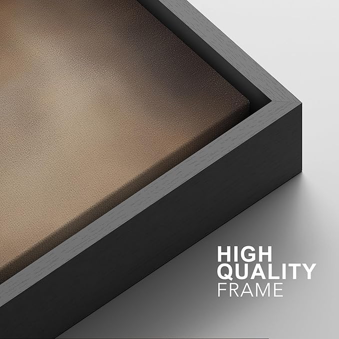 SIGNFORD Framed Canvas Print Wall Art Set Darkened Metallic Texture in Brown Tones Industrial Style Abstract Illustrations Modern Art Decorative for Living Room, Bedroom, Office - 16"x24"x2 Black