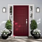 DTY Signature Mount Sherman Lightweight Durable Modern Fiberstone Sphere Planter for Indoor & Outdoor Drainage Hole & Rubber Plug Weather Resistant, 17" H x 21" Dia 14.4" Pot Opening - Large, Black