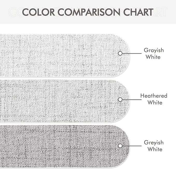 MIULEE Linen Textured Curtains for Bedroom Solid 100% Blackout Thermal Insulated Heathered White Grommet Room Darkening Curtains & Drapes Luxury Decor for Living Room Nursery 52 x 63 Inch (2 Panels)