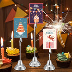 20 Pcs Table Number Holders 4/6/8/10 Inch Metal Place Card Holders with Alligator Clip Heavy Base Wedding Table Number Stand Picture Photo Clip for Banquet Party Birthday Restaurant(Silver)