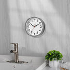 AKCISOT Wall Clock 8 Inch Silent Non-Ticking Modern Clocks Battery Operated - Analog Small Classic for Office, Home, Bathroom, Kitchen, Bedroom, School(Gray)