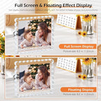 3Pack Scalloped Acrylic Photo Frame 8×10 Inch, 15+15mm Thick Block Clear Glass Photo Frame with Thick Block | Acrylic Picture Frames Modern Gift Set (3Pack, 8X10)