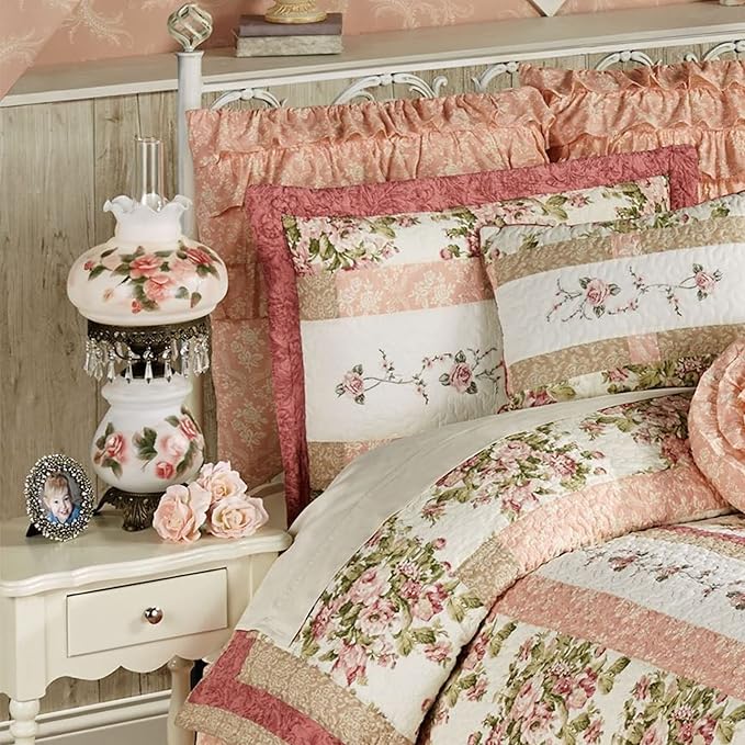 Touch of Class Adelaide Hurricane Style Table Lamp - Victorian Aesthetic - Scalloped Glass - Antique Parlor Lamp